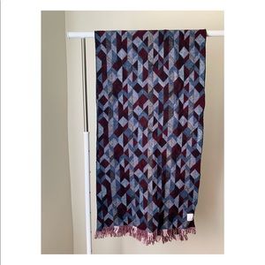 J. Crew Wool Woven Geometric Scarf